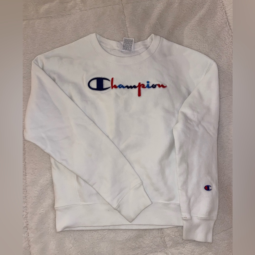 White Champion Crewneck